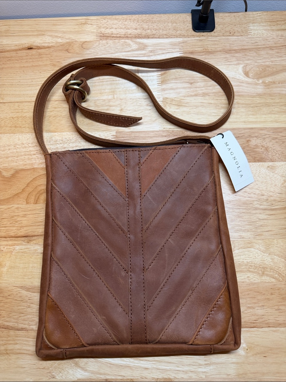 Magnolia Brown Leather Crossbody Bag NWT
